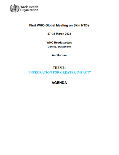 Agenda -- Global meeting on skin-related neglected tropical diseases (skin NTDs)