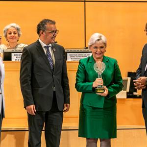 wha71 lisbeth tristan pro palliative care costa rica Dr Lisbeth Quesada Tristán, President of the Pro Palliative Care Unit Foundation, Costa Rica, receiving the 2018 Sasakawa Health Prize for her outstanding innovative work in health development