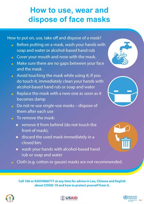 How to use, wear dispose of face masks